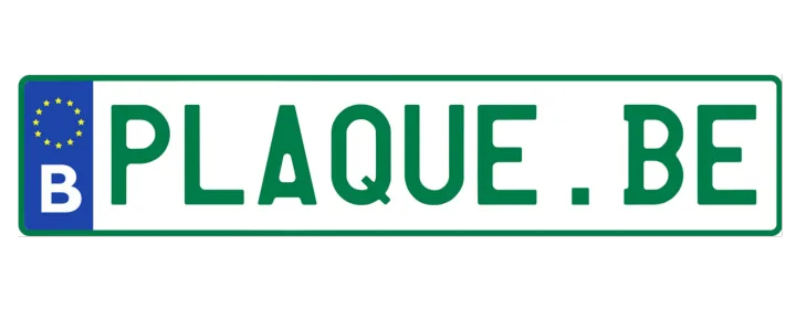 Plaquette voiture verte marchand belge 52x11 cm