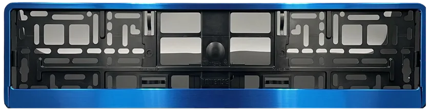 Blauwe metallic clip-on nummerplaathouder