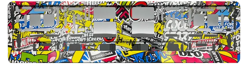 Stickerbomb clip-on kentekenplaathouder