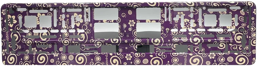 Violet bloemen clip-on kentekenplaathouder