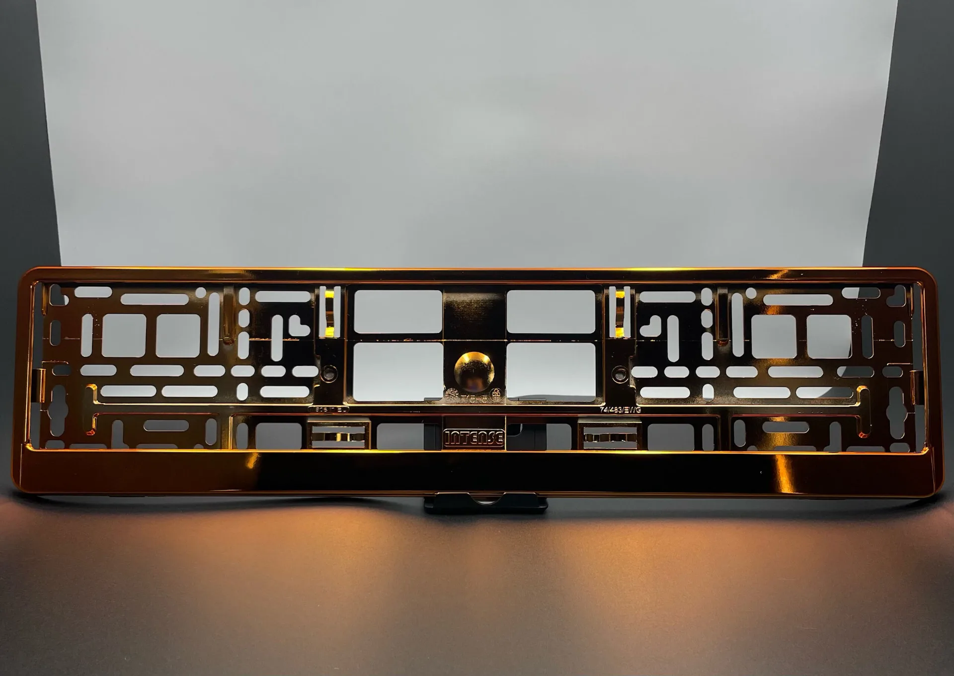 Porte-plaque Orange Chromé