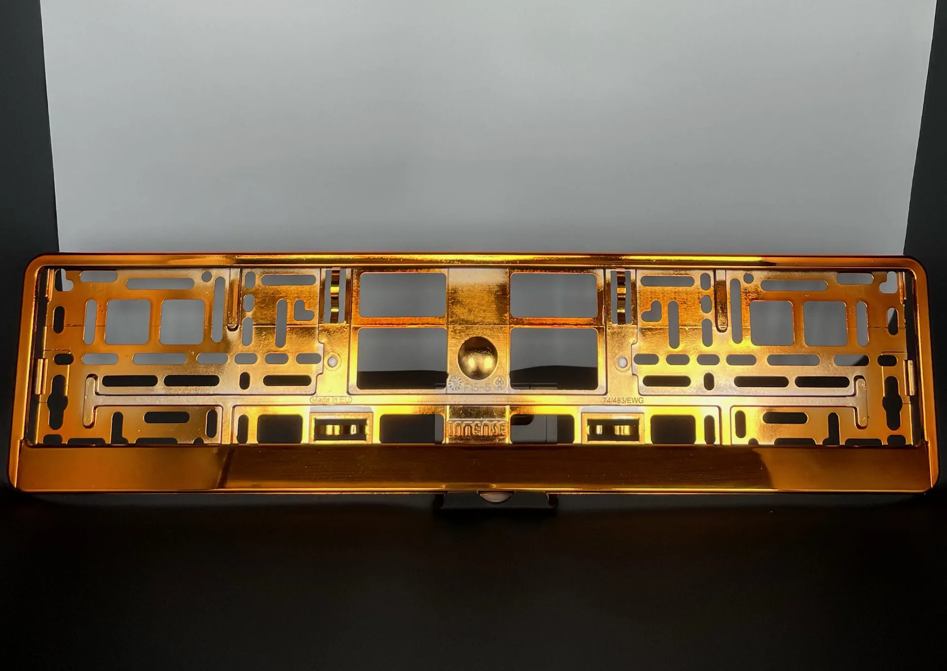 Porte-plaque Orange Chromé