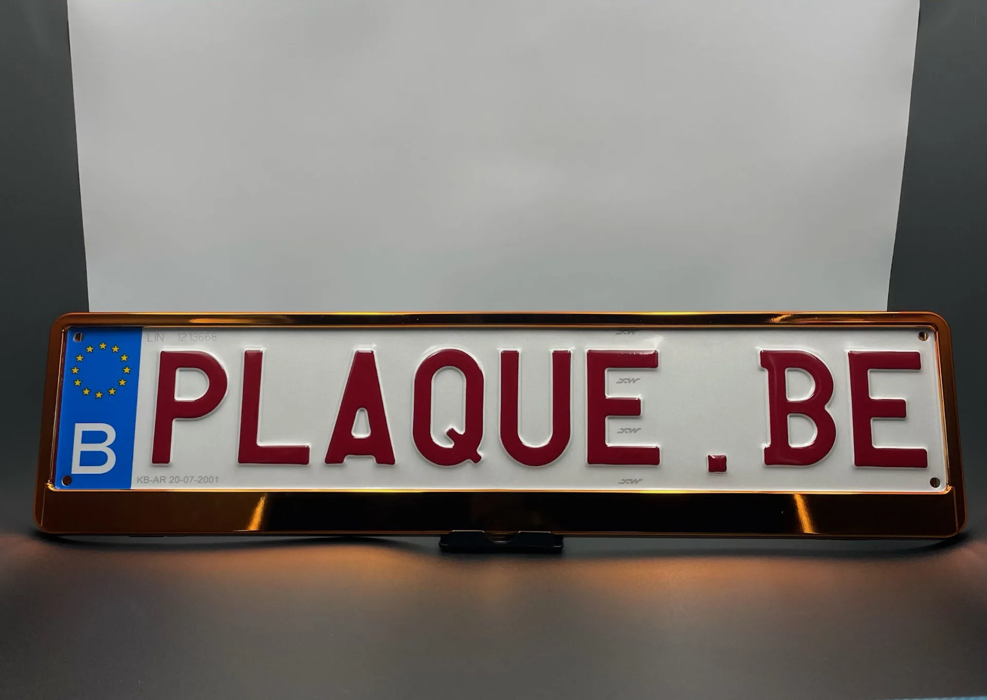 Porte-plaque Orange Chromé