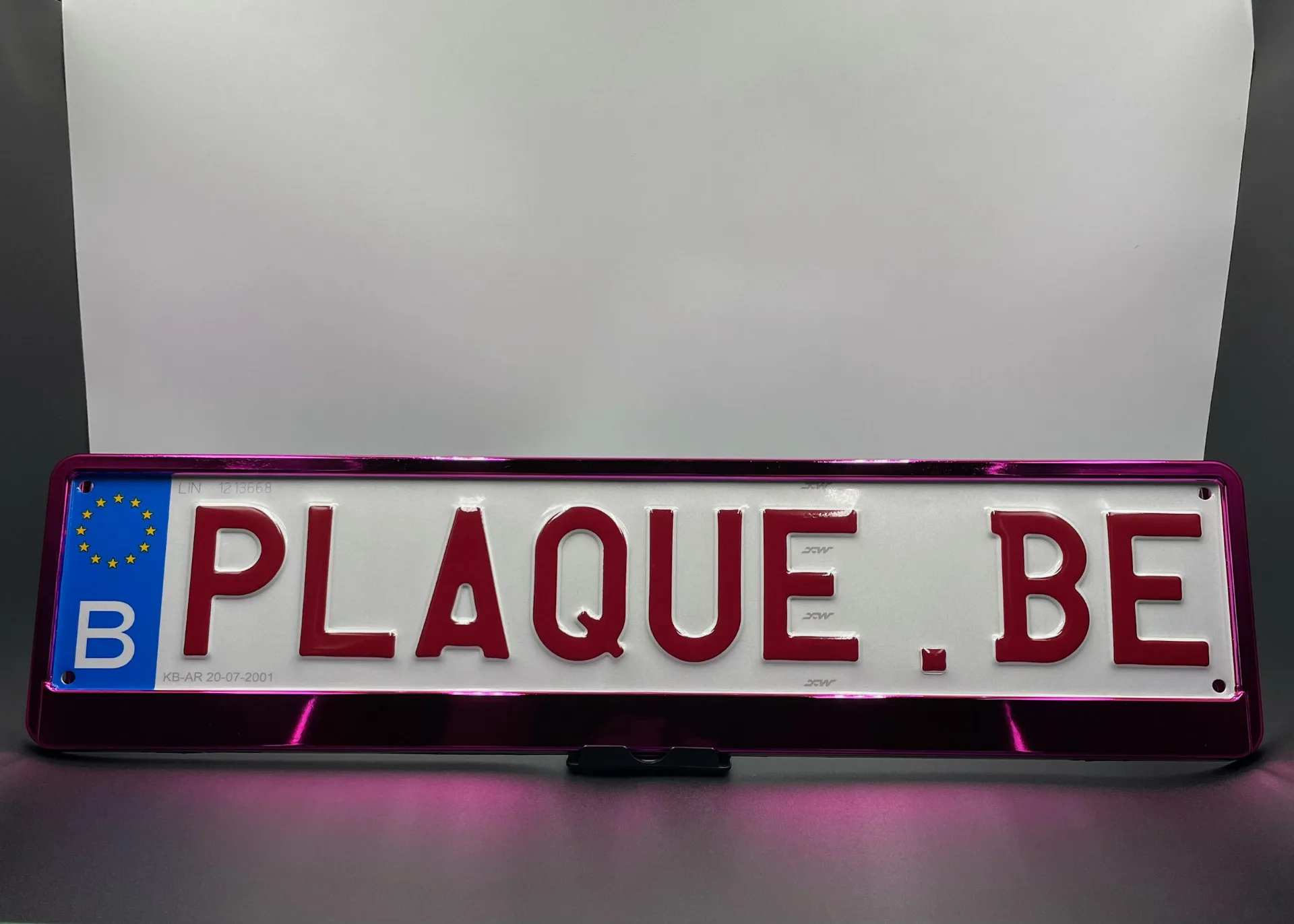 Porte-plaque Rose Chromé