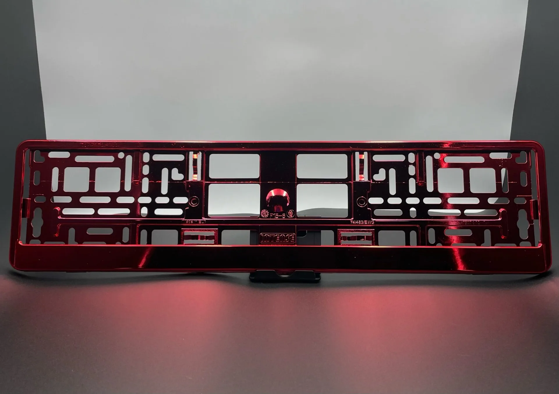 Porte-plaque Rouge Chromé