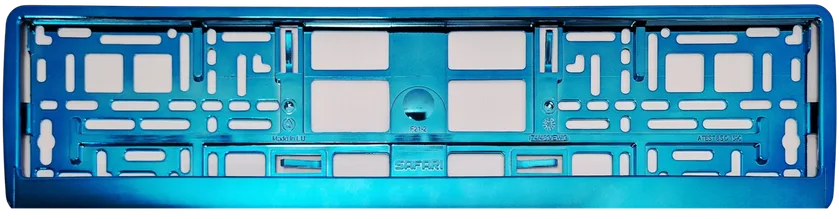 Porte-plaque Turquoise Chromé