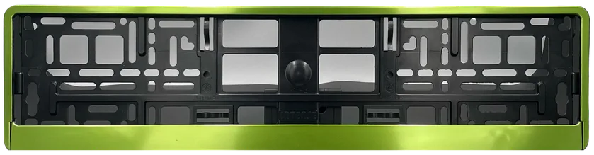 Clip-on metallic groene nummerplaathouder